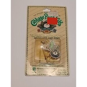 NRFP Vintage 1983 Cabbage Patch Kids Jewelry Set Plastic Necklace Ring #2